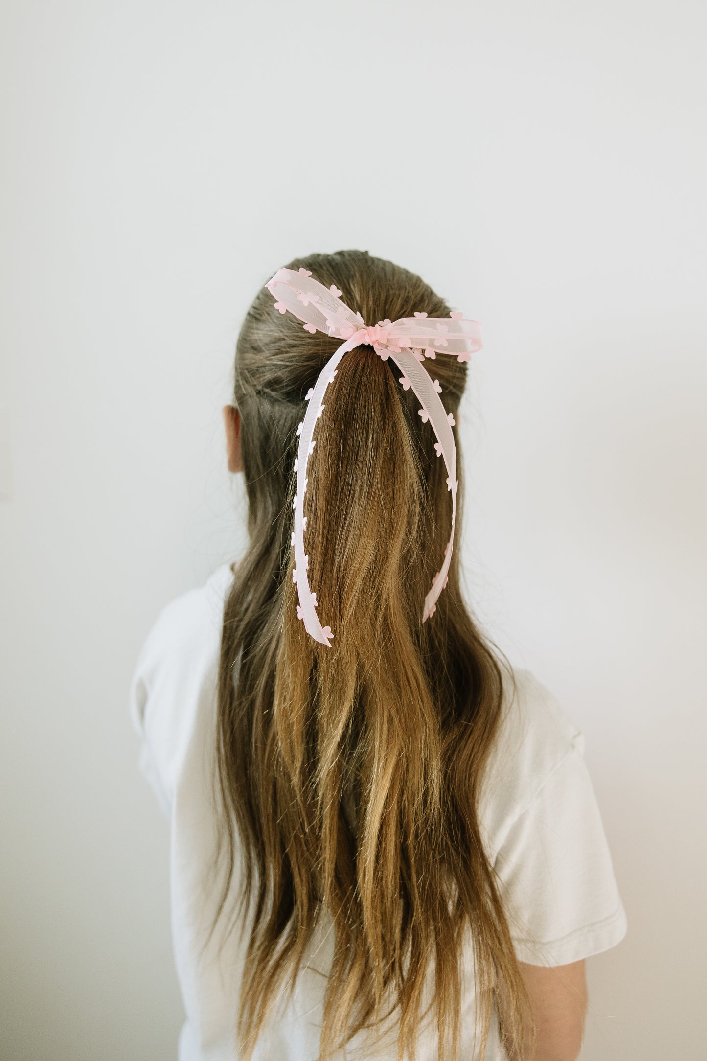 Long Pink Heart Bow