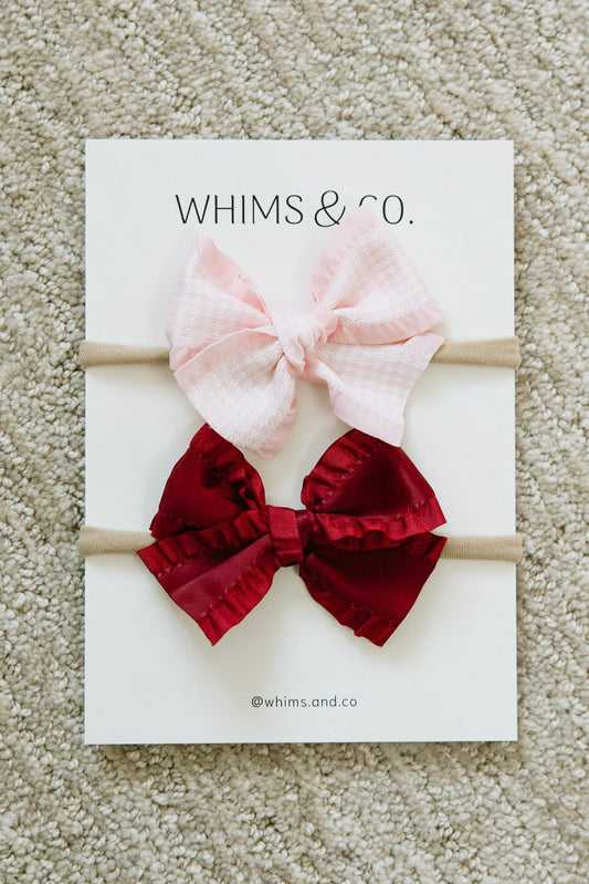 Red and pink ruffle set