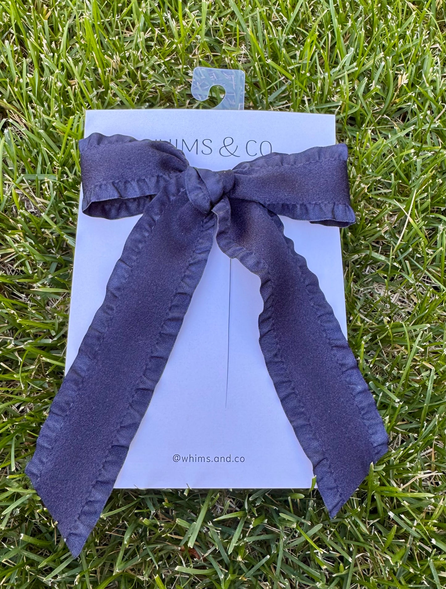 Navy Frill Edge Long Bow
