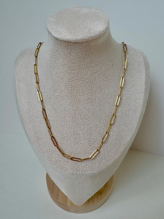 Classic Gold Paperclip Chain Necklace