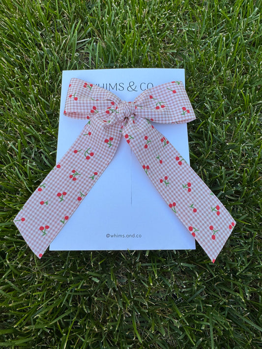 American Cherry Long Hair Bow