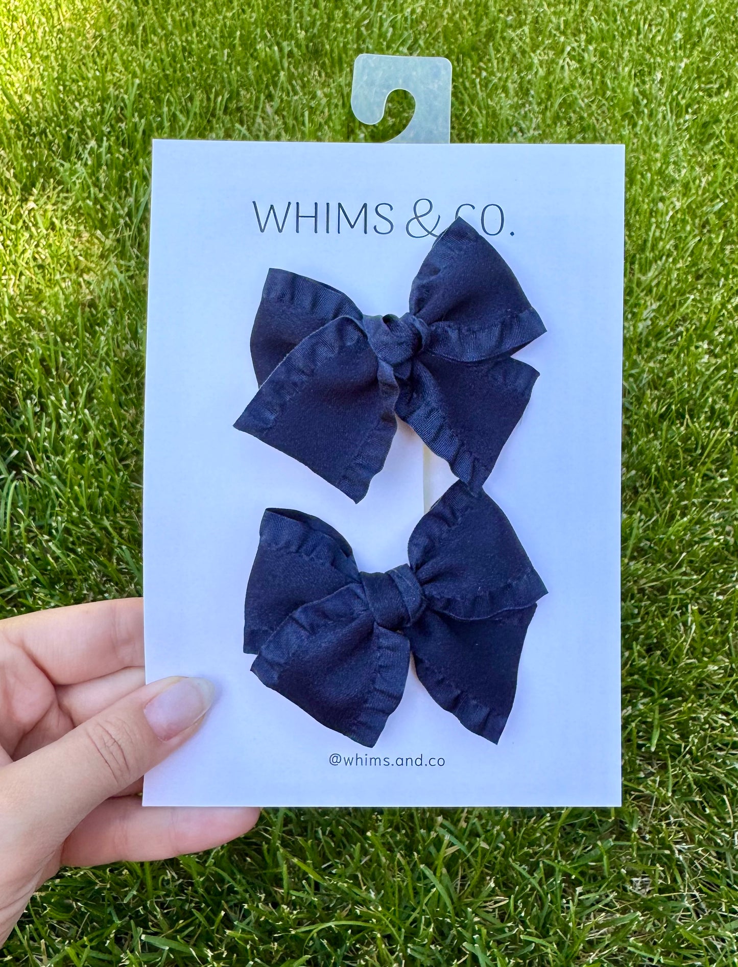 Navy Frill Edge Pigtails