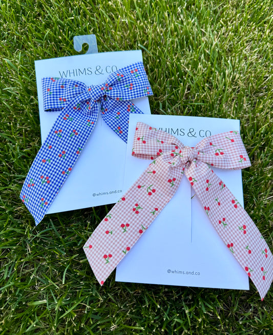 American Cherry Long Hair Bow