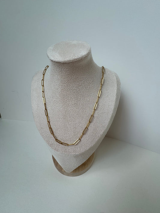 Classic Gold Paperclip Chain Necklace