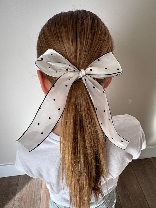 Classic polka dot long bow