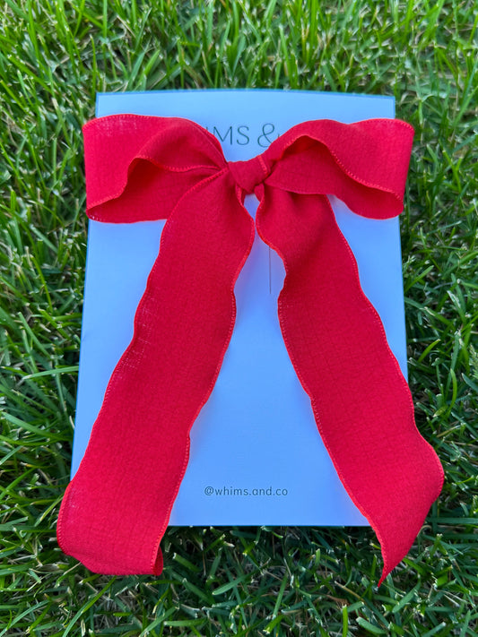 Bright Red Frill Long Bow