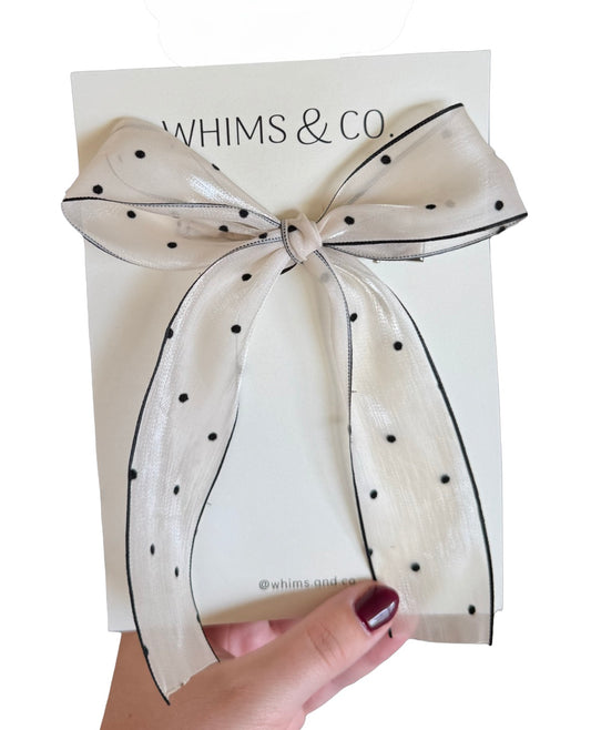 Classic polka dot long bow