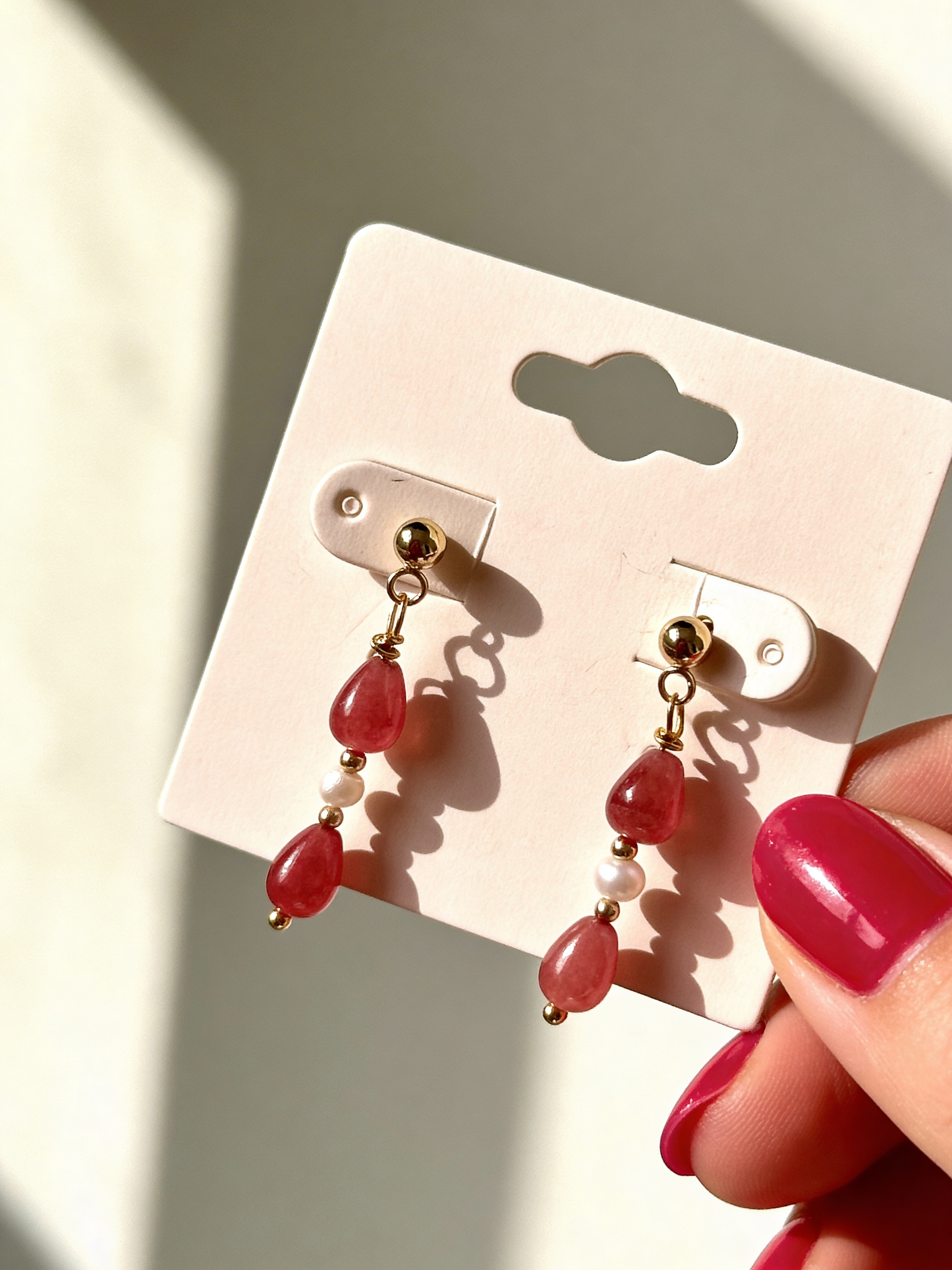 Dark Blush Pearl Earrings