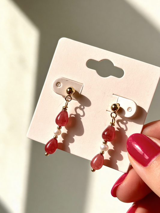 Dark Blush Pearl Earrings