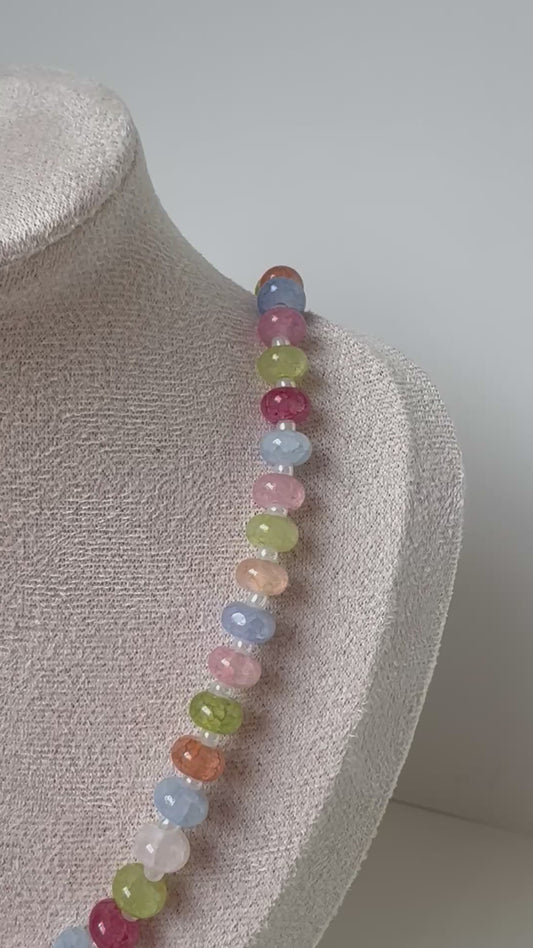 Pastel chunky beaded necklace